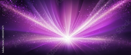 abstract bright glitter bokeh purple rays of light beams spectrum banner illustration