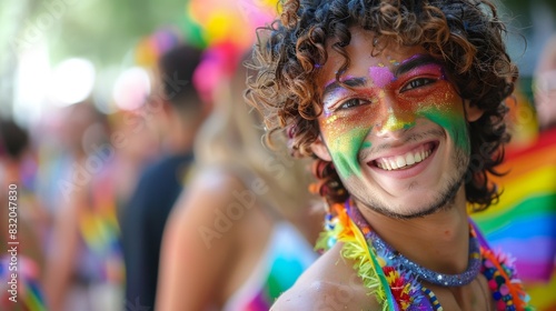 Celebrating Pride: LGBTQ+ Community Unites in Colorful Attire and Rainbow Face Paint for Equality and Freedom © PUKPIK