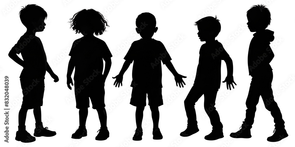 group of people silhouettes Vector of black silhouetts of a children PNG transparent background group of people silhouettes Vector of black silhouetts of a children PNG transparent background