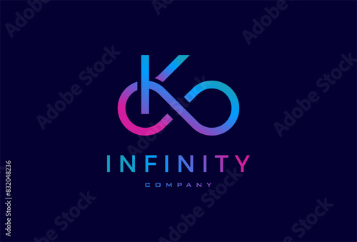 Infinity Logo, Letter K with Infinity combination, suitable for technology, brand and company logo design. vector illustration