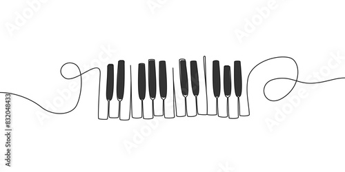 Piano keyboard cartoon style illustration
