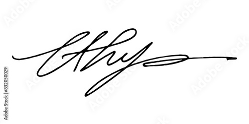 Handwritten fake scribble signature in ink. Abstract  autograph. Imaginary scribble signature