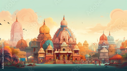 Rath yatra festival for lord jagannath puri odisha festival on pastel background