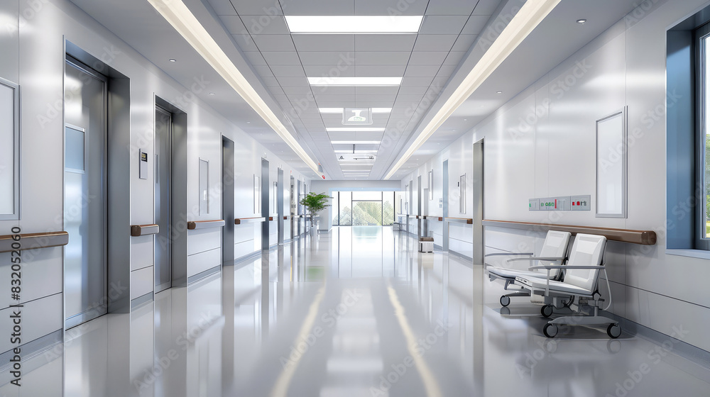 bright hospital corridor of a modern hospital bright hospital corridor of a modern hospital