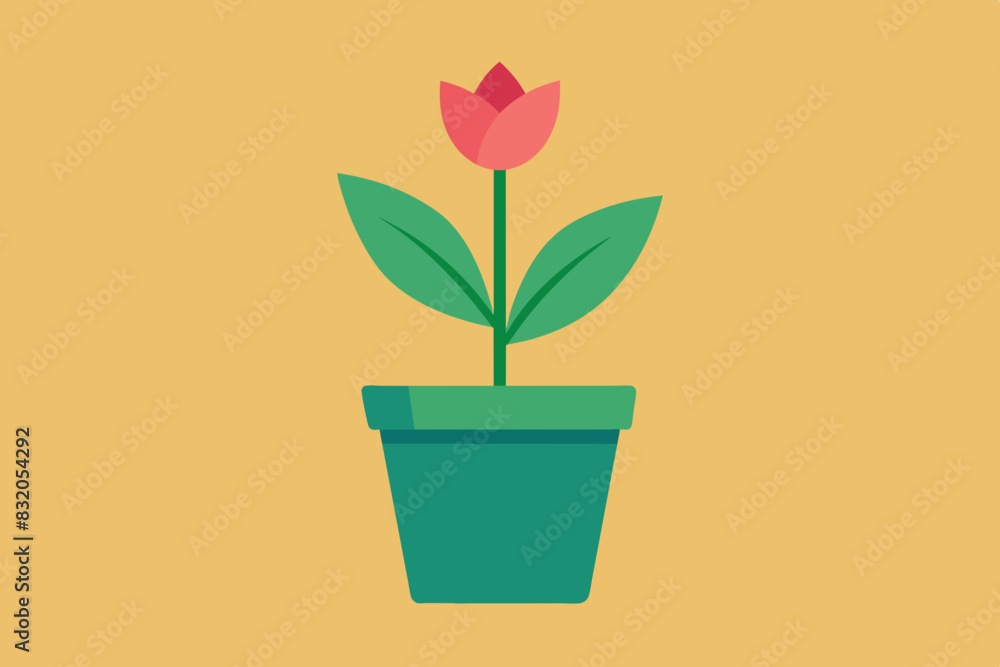 flower in flowerpot vector illustration 