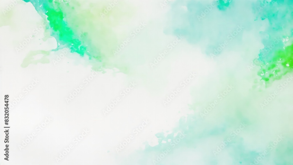 Abstract watercolor paint background by White color blue and green with liquid fluid texture for background