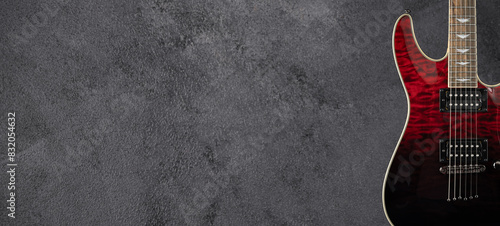 Electric guitar on the grey background