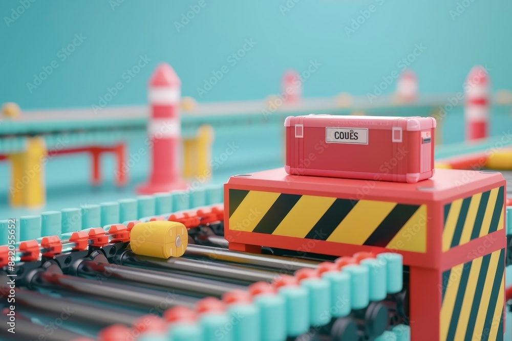 Naklejka premium A red box with the word