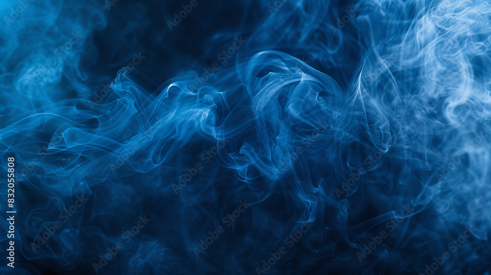 Swirling midnight blue smoke, perfect for creating atmospheric drama, Swirling midnight blue smoke, perfect for creating atmospheric drama,