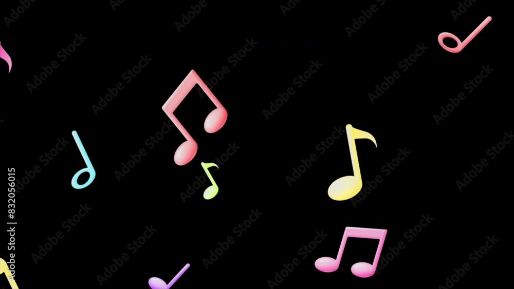 Musical notes flying from center, Musical notes streaming up in melody ...