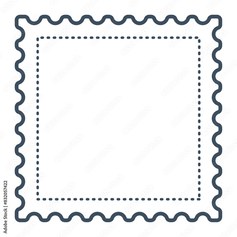 Obraz premium PNG square postage stamp element, transparent background