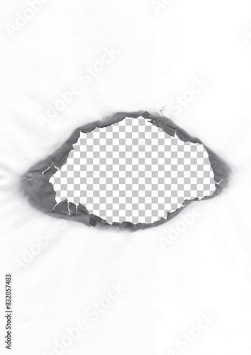 burned hole on a transparent background, circle, Realistic, burning, paper, texture,
