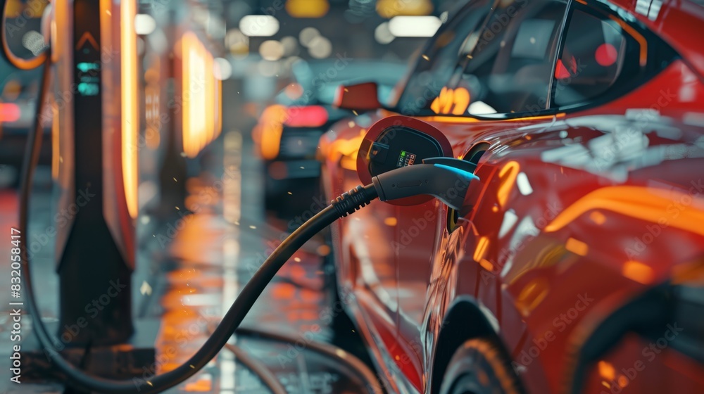 Fototapeta premium Electric car that is charging