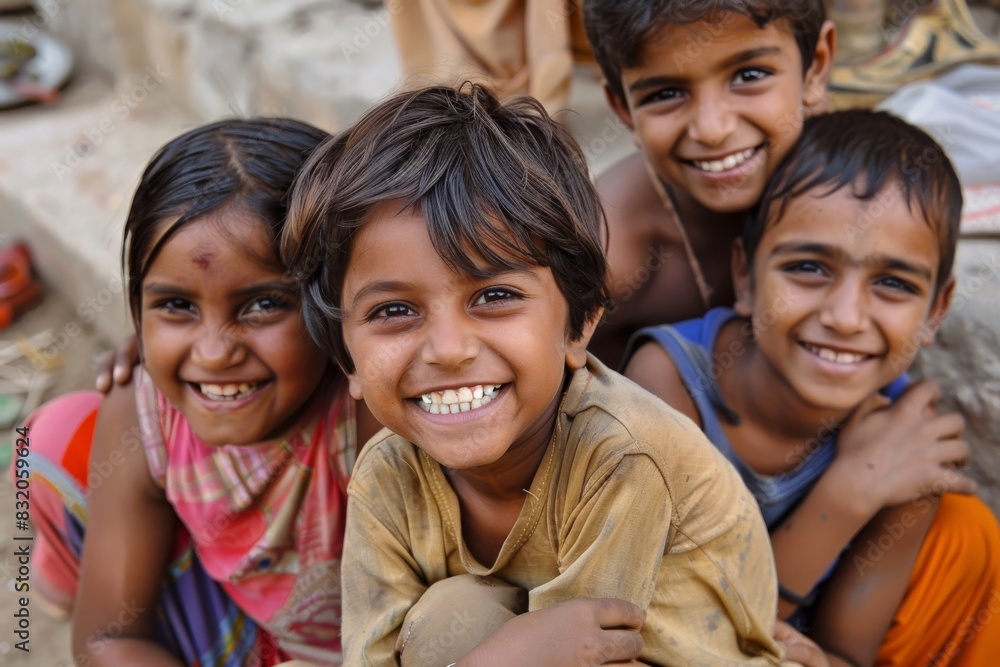 Portrait of a group of children circa January 2013 in Bhaktapur. Portrait of a group of children circa January 2013 in Bhaktapur.
