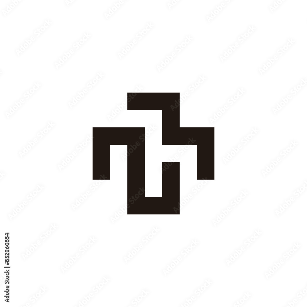 Letter Nm plus, square geometric symbol simple logo vector Letter Nm plus, square geometric symbol simple logo vector