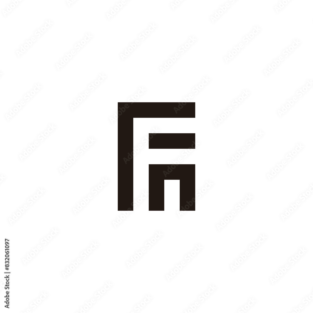Letter r, F and n square geometric symbol simple logo vector Letter r, F and n square geometric symbol simple logo vector