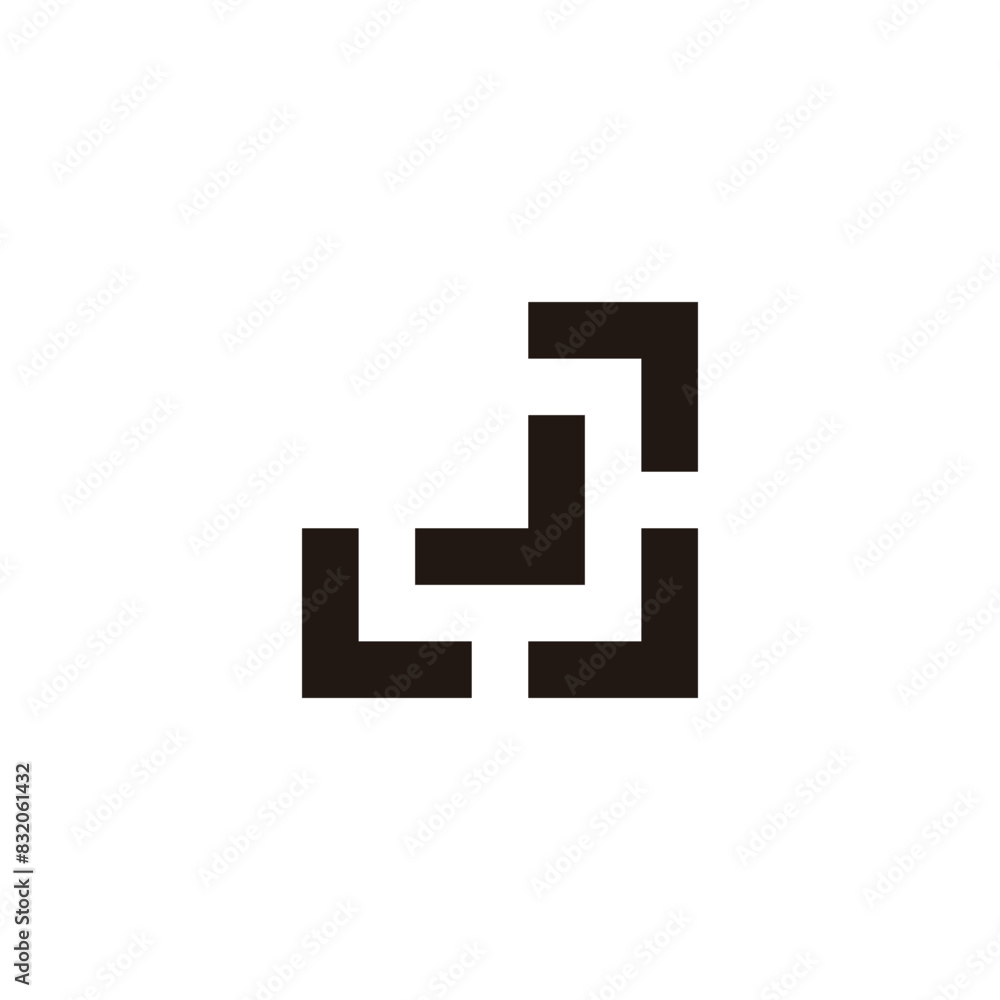 Letter J pointers, square geometric symbol simple logo vector Letter J pointers, square geometric symbol simple logo vector