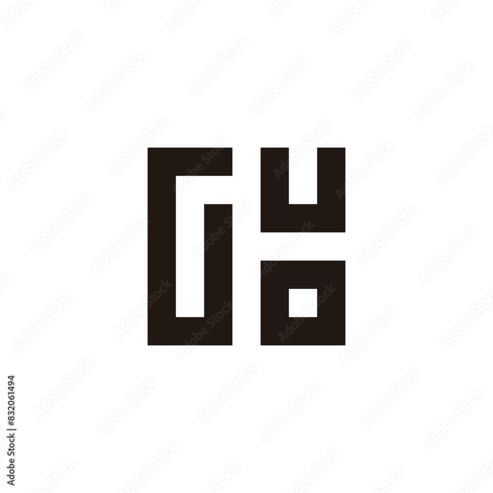 Letter G, u and o square geometric symbol simple logo vector Letter G, u and o square geometric symbol simple logo vector