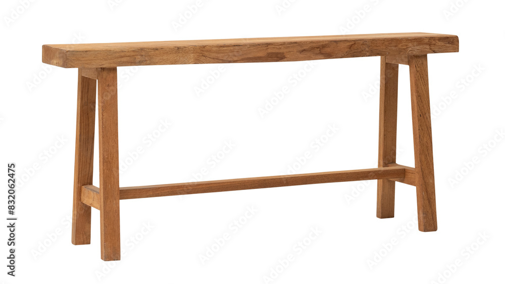 Rustic bench png mockup in natural wood Rustic bench png mockup in natural wood