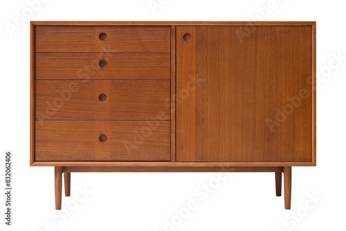 Bild auf Leinwand Vintage sideboard png mockup in mid century modern design