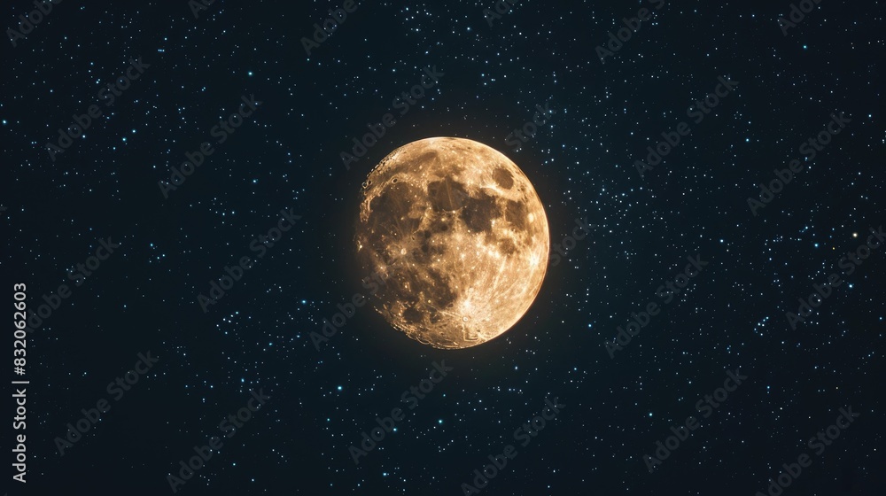 Full moon night and dark sky