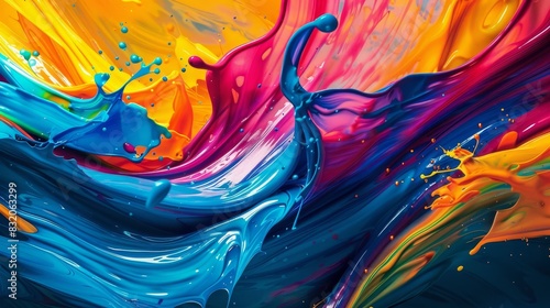 Colorful Paint Splash 8k Desktop Wallpaper.