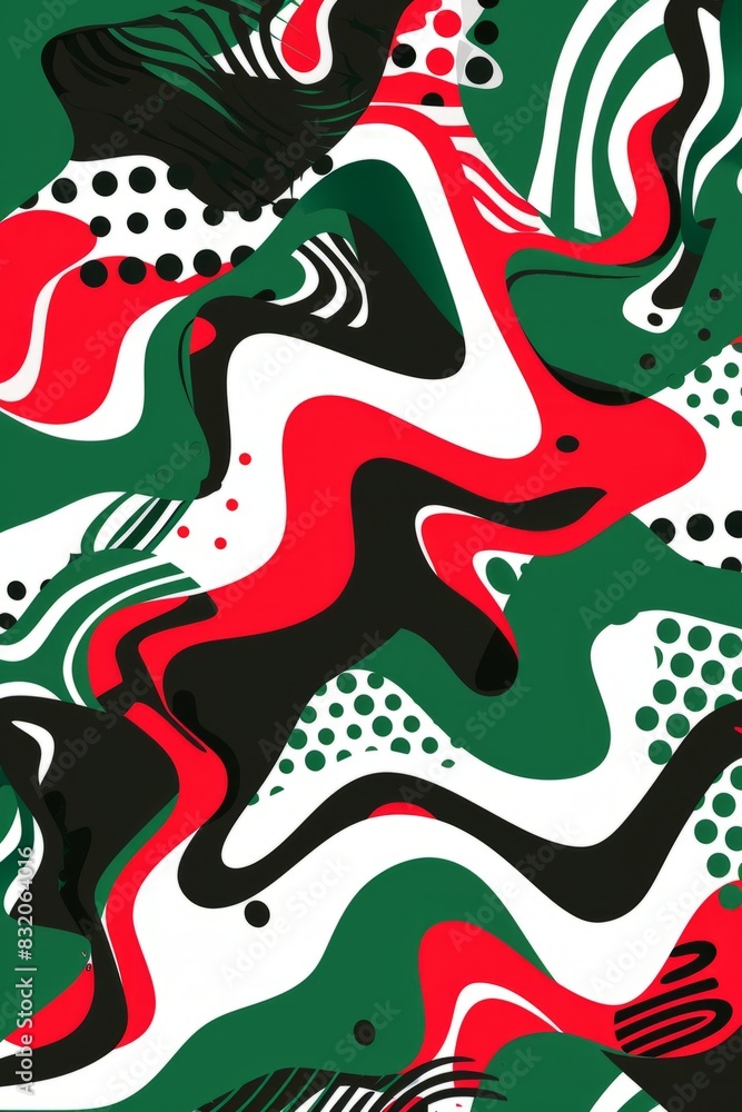 Abstract Motion Soccer Jersey Sublimation Design in Red, Green, and White Abstract Motion Soccer Jersey Sublimation Design in Red, Green, and White
