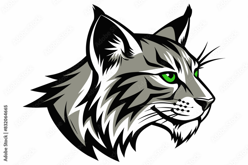 bobcat-head-side-view--silhouette--white-background 