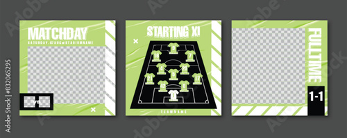 Sport Social Media Post Template , Football Match Day , Starting 11 , Starting Eleven , Player name  and Number