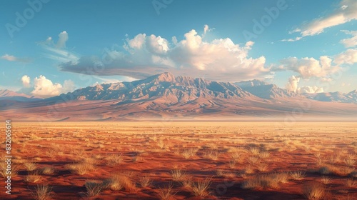 Red deserts of Earth theme front view showcasing arid regions transformed digital tone Tetradic color scheme photo
