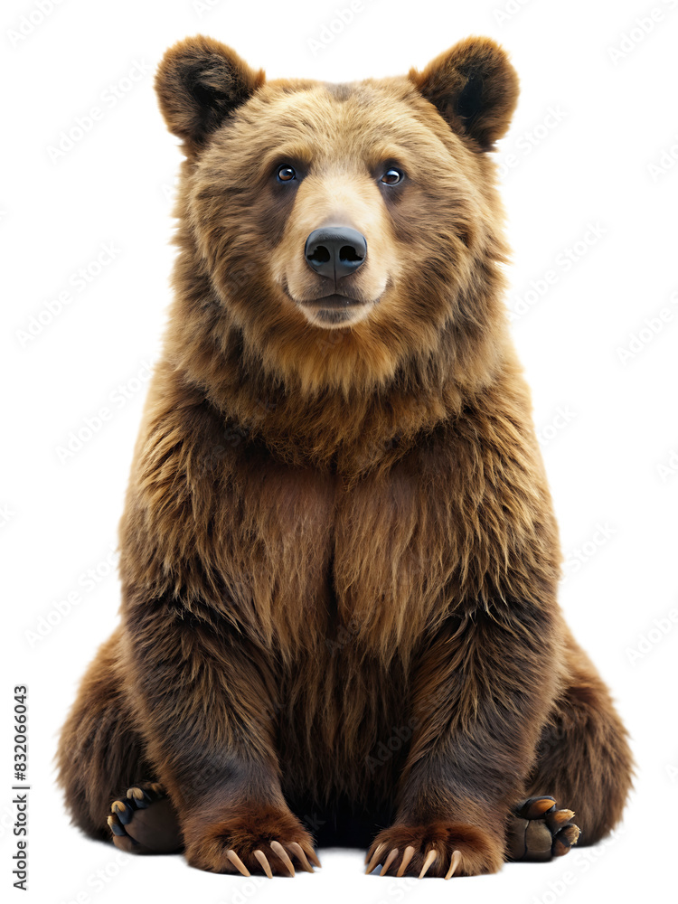 Fototapeta premium Bear isolated white background. AI GENERATED