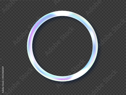 Holographic Reflections Circle Frame with Prism Light Effect