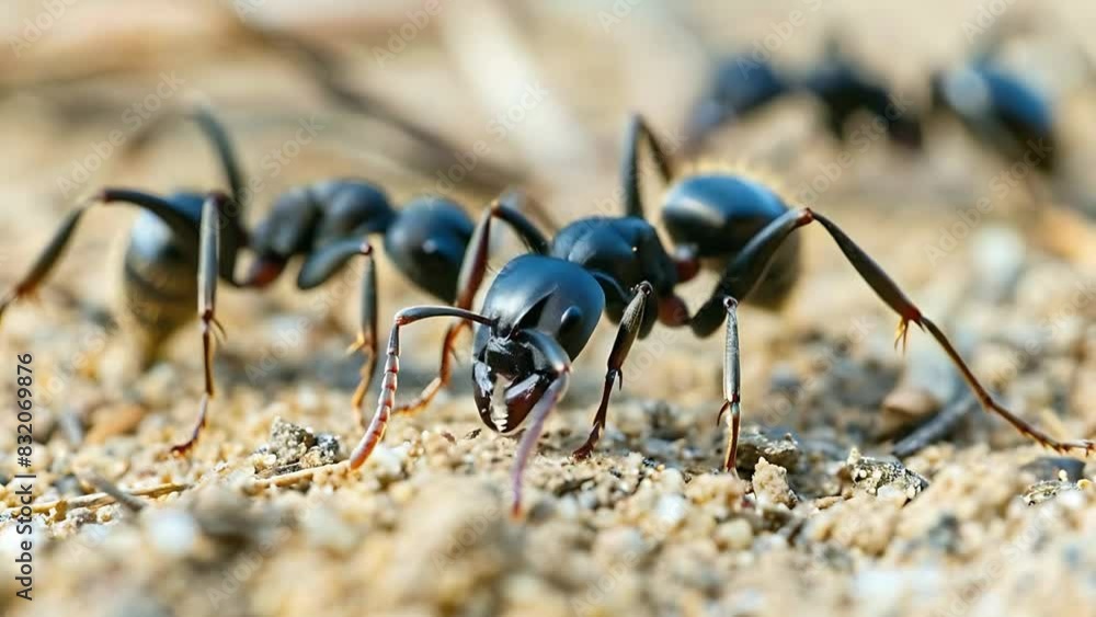 ants on the ground, close up shot, high detailed 4k Footage, animals and insects videography, ai generated ants on the ground, close up shot, high detailed 4k Footage, animals and insects videography, ai generated
