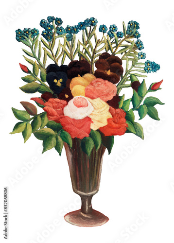 Carta da parati Png bouquet of flowers sticker, aesthetic vintage illustration, transparent back