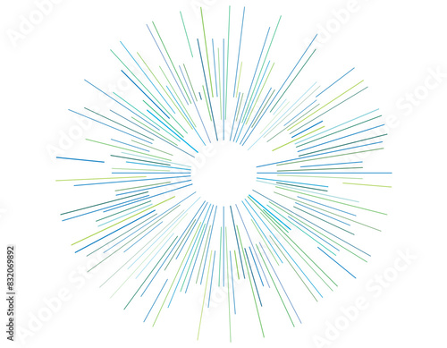 Color abstract vector background. Straight color thin symmetrical lines isolated on white background-