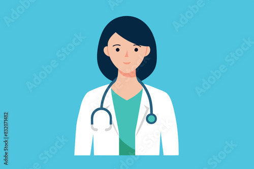a woman with a stethoscope around her neck, possibly a medical professional like a doctor or nurse.