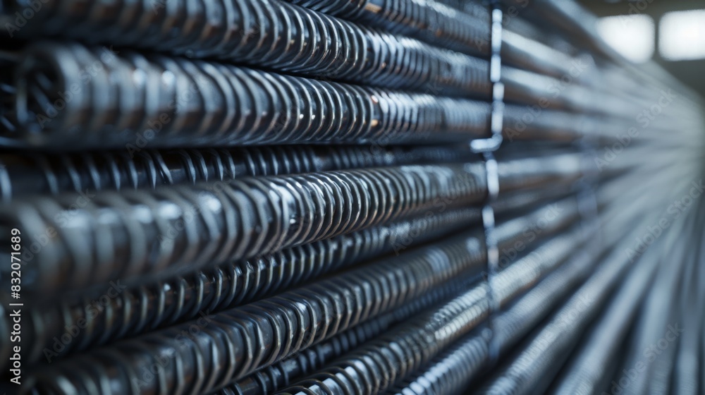 The steel rebar rods The steel rebar rods