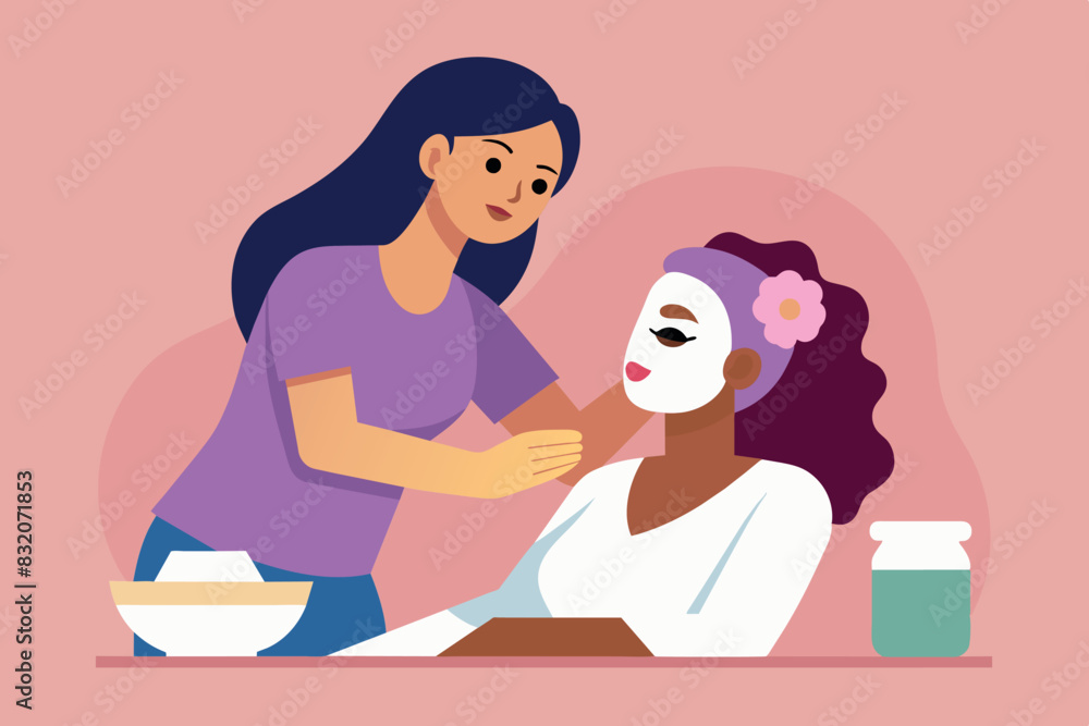 A scene inside a beauty salon or barber shop. a stylist or barber, working on another person's hair. The image conveys an atmosphere of self-care. A scene inside a beauty salon or barber shop. a stylist or barber, working on another person's hair. The image conveys an atmosphere of self-care.