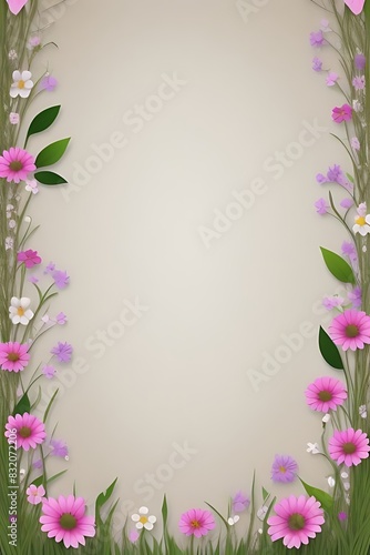 Wallpaper Mural Elegant floral composition in a circular shape, surrounded by lush greenery, against a soft, neutral beige background. Torontodigital.ca