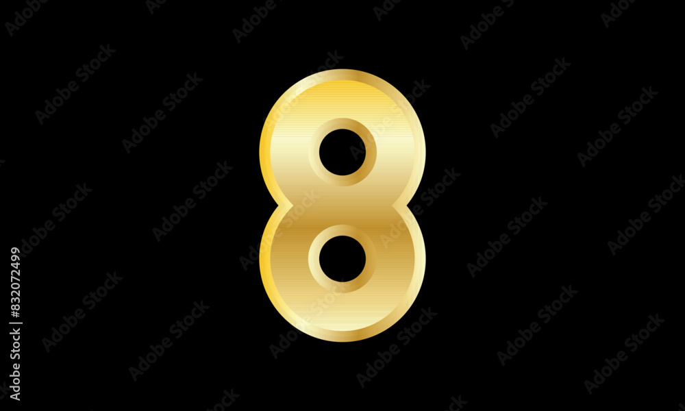 Number Gold 3D Elegant Modern Logo Number Gold 3D Elegant Modern Logo