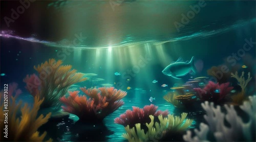 underwater scene and organisms