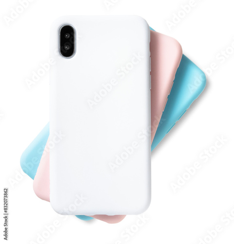 White silicone phone case mockup transparent png photo