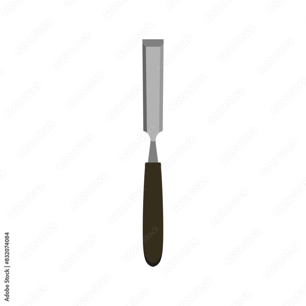 chisel flat design vector illustration. Wood Carving Chisel isolated on white background. Carpentry hand tools with wooden handle. chisel flat design vector illustration. Wood Carving Chisel isolated on white background. Carpentry hand tools with wooden handle.