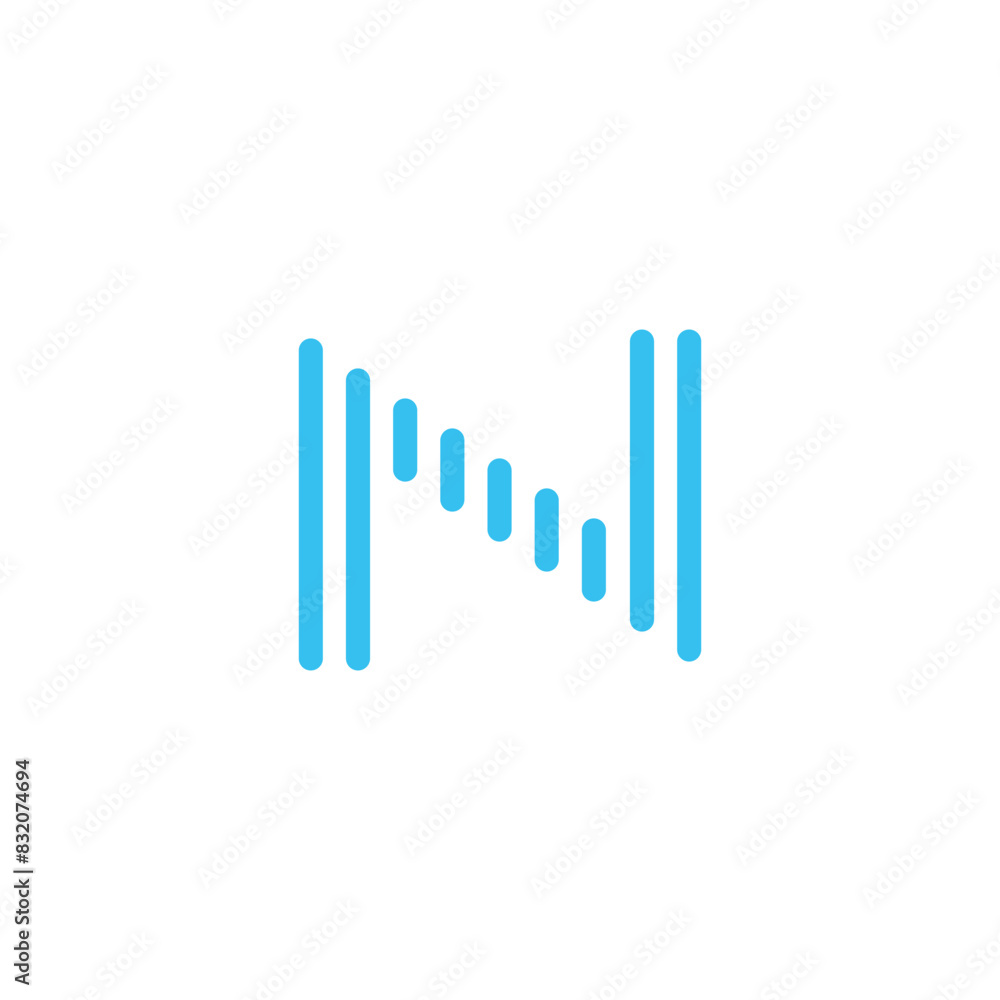 letter N simple striped vector logo symbol letter N simple striped vector logo symbol