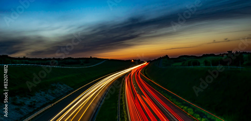 lights of cars with night