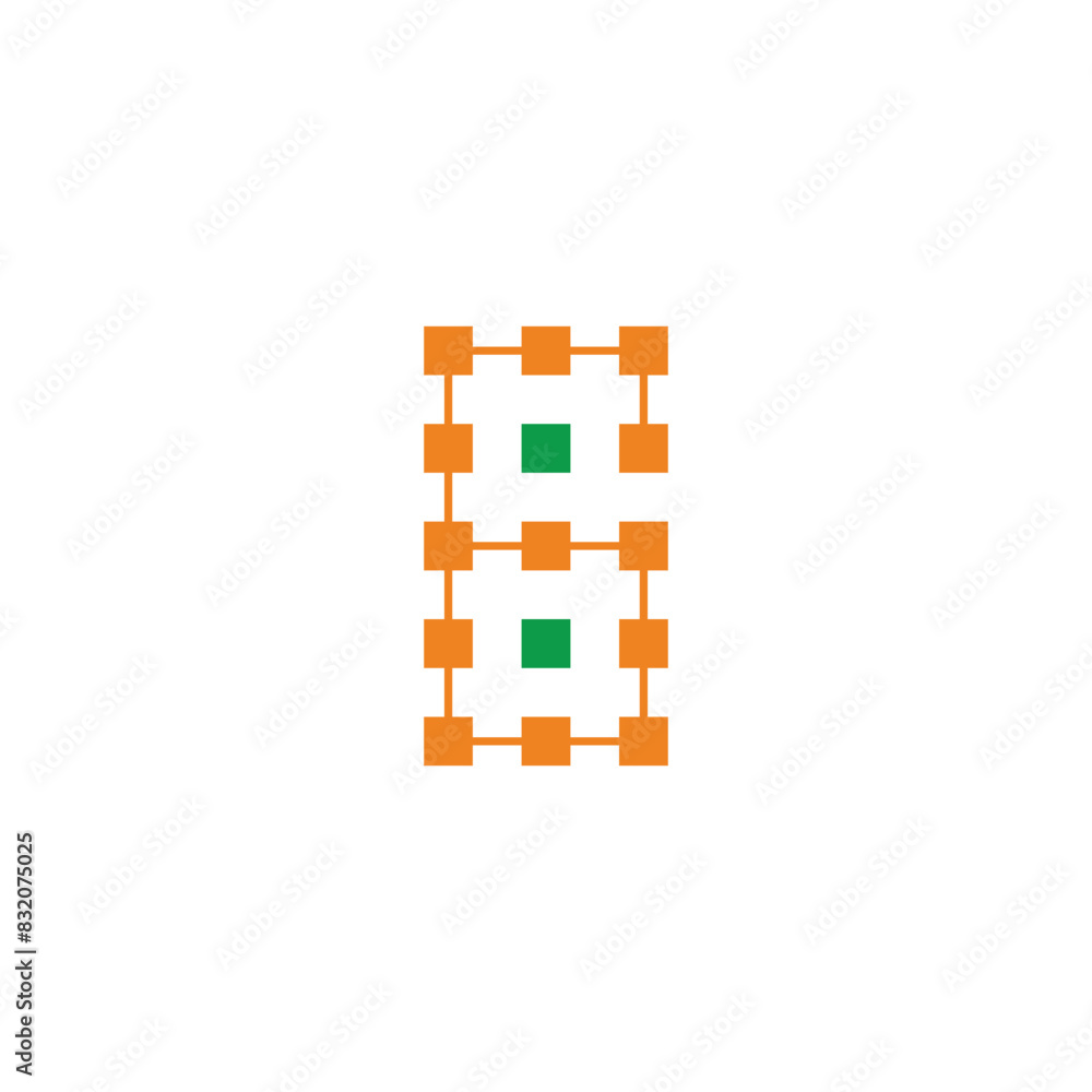 number 6 squares connected simple vector logo symbol number 6 squares connected simple vector logo symbol
