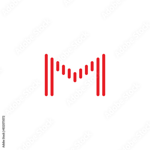 letter M simple striped vector logo symbol