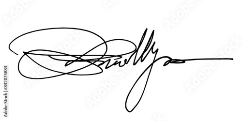 Handwritten fake scribble signature in ink. Abstract  autograph. Imaginary scribble signature