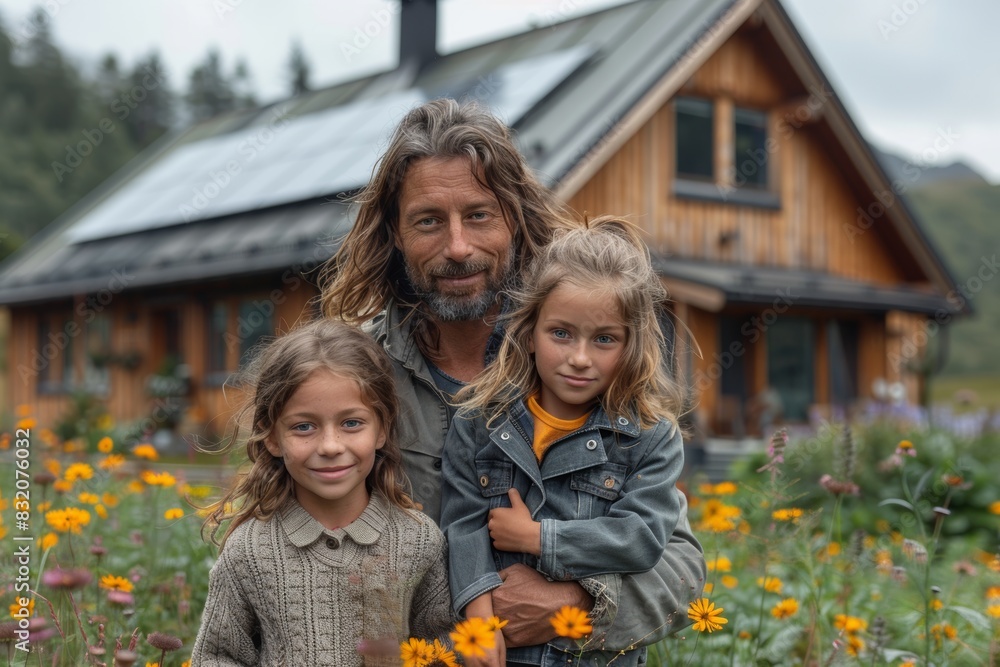 Parents and children are spending time together happily and taking a photo in a standing pose during the activity with their joyful smiles.