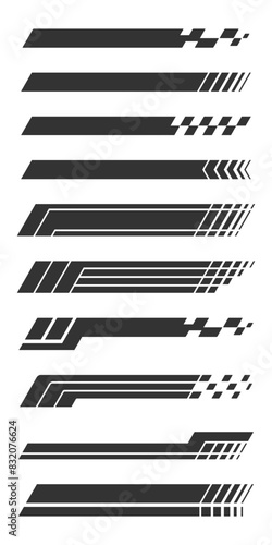 Set Racing Stripes Decals Vector Design Collection